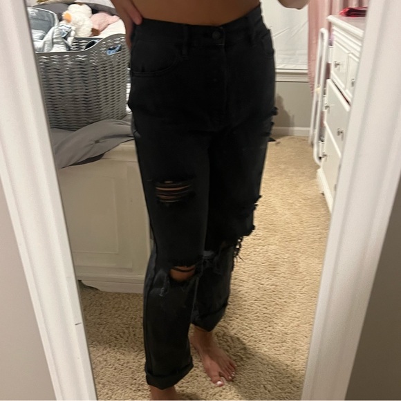 High Rise Straight Ripped Jean - Picture 1 of 2